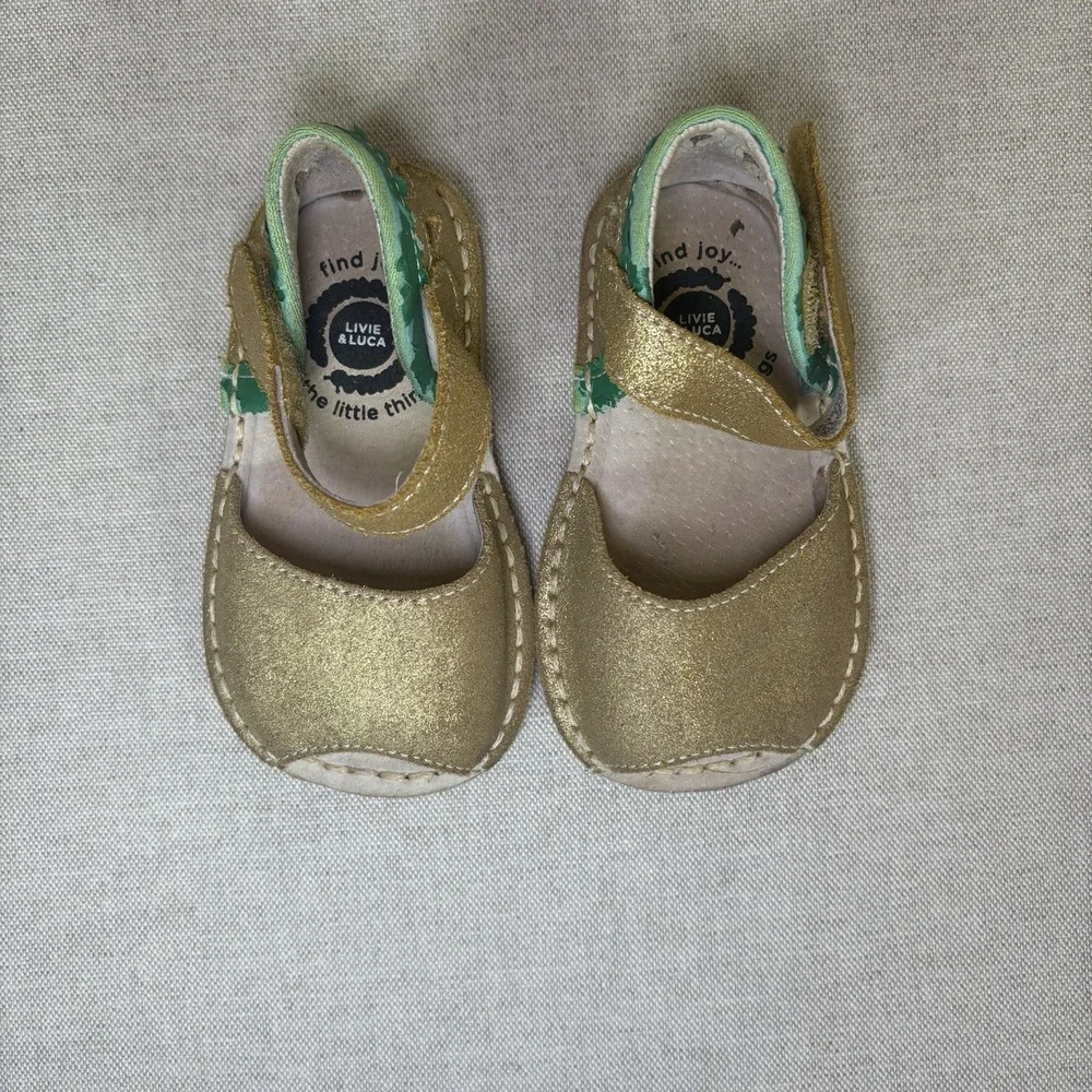 Livie & Luca Sandals Kids 4 Kea Gold Watermelon Mary Jane Open Toe Shoes Limited